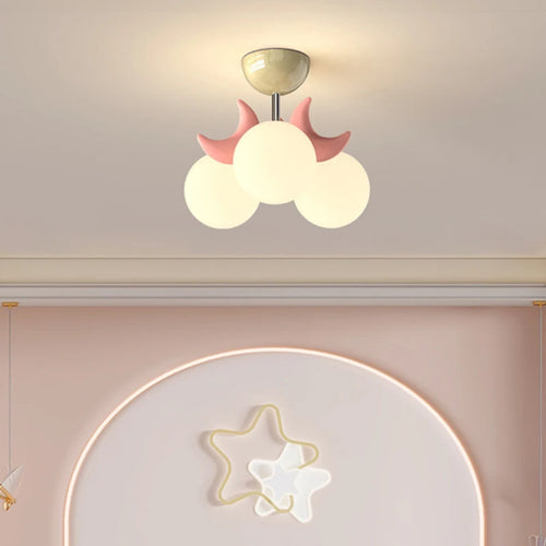 plafonnier enfants roses LED de boule de lune mignonne moderne chaude chambre de princesse romantique petite fille de chambre - vue 5 sur 8