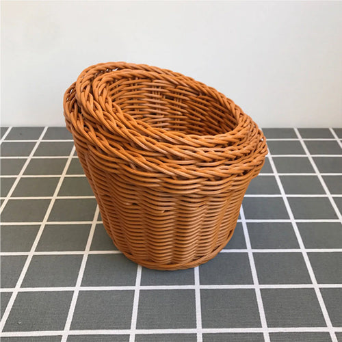 panier de rangement tissé en rotin pour fruits et pique-nique - vue 5 sur 9
