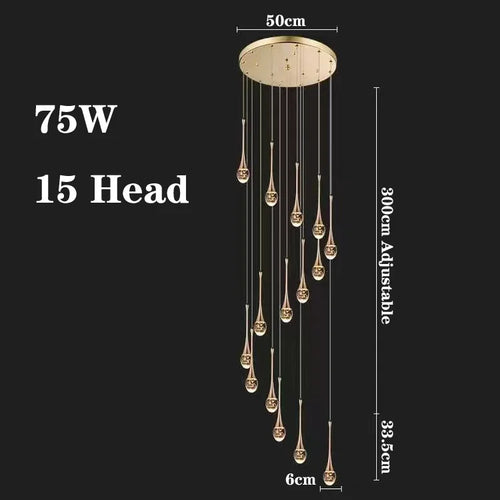 lustre de luxe à bulles de cristal pour décoration moderne - vue 20 sur 21