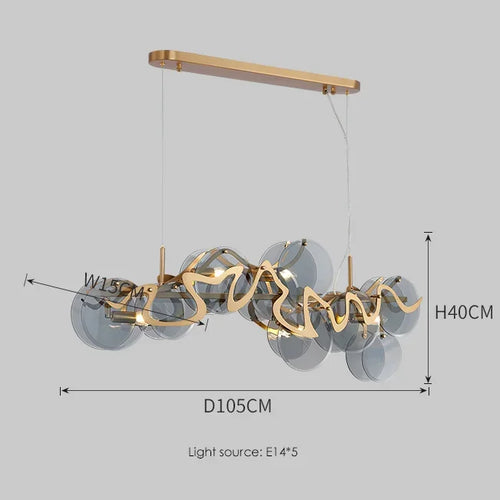 lustre post-moderne en verre simple pour salon luxueux - vue 11 sur 10