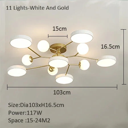 lustre led créatif pour éclairage intérieur moderne - vue 16 sur 18