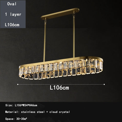 lustre en cristal multicouche nuage et brume pour hôtel avec corps en acier - vue 13 sur 15