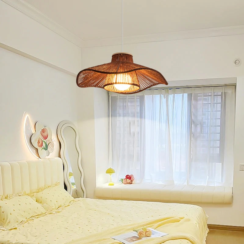 lustre suspendu wabi-sabi en corde de chanvre - vue 3 sur 24