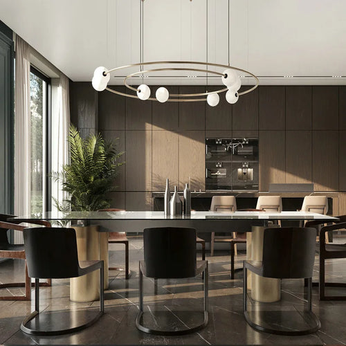lustre postmoderne créatif minimaliste éclairage anneau rond design élégant - vue 3 sur 12