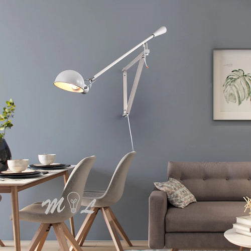 applique murale nordique art déco en fer à led design élégant et rotatif - vue 4 sur 7