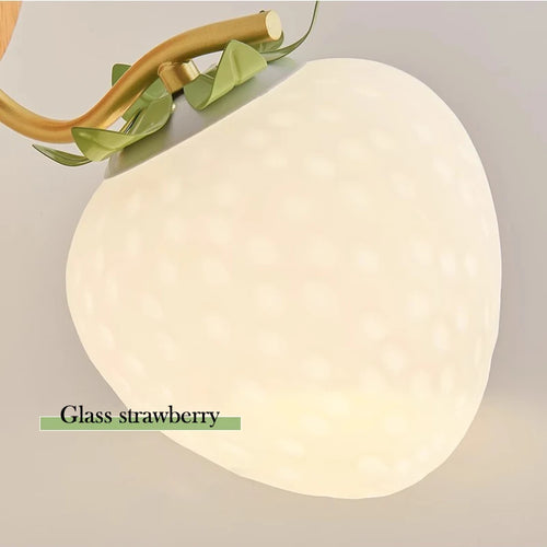 applique murale fraise en verre lampe créative pour bébé et enfant - vue 7 sur 9