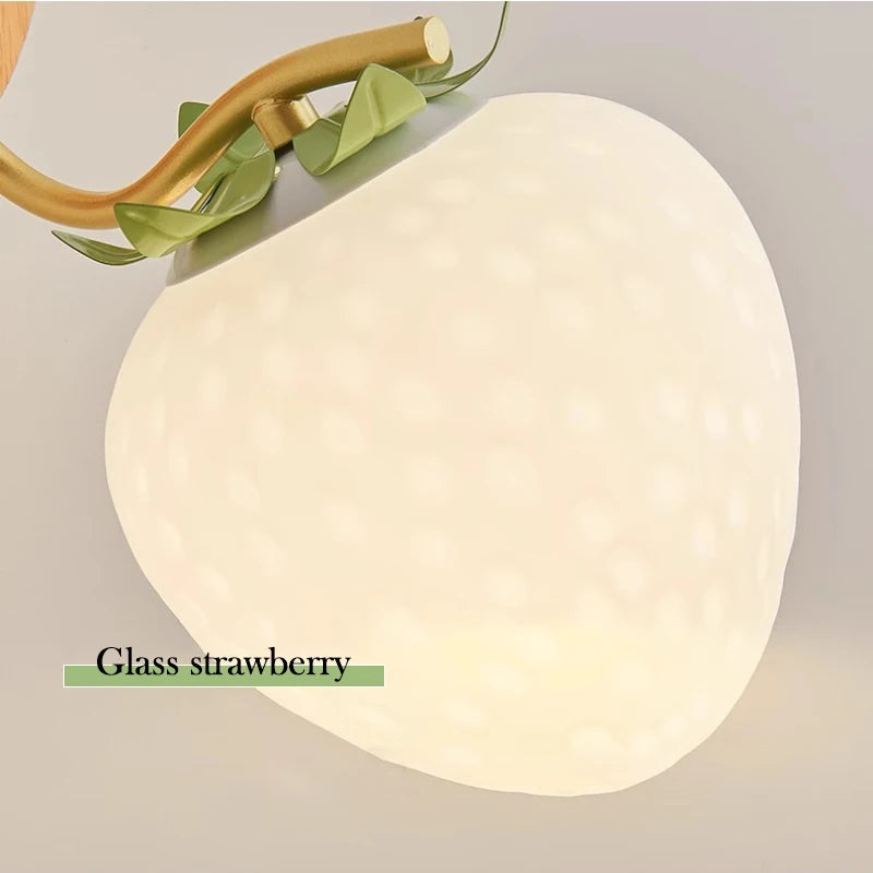 applique murale fraise en verre lampe créative pour bébé et enfant - vue 6 sur 9