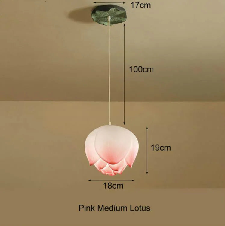 Suspension fleur Lotus style rétro LED - vue 8 sur 22