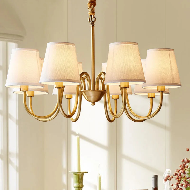 lustre à led en cuivre américain pour décoration intérieure élégante - vue 1 sur 12