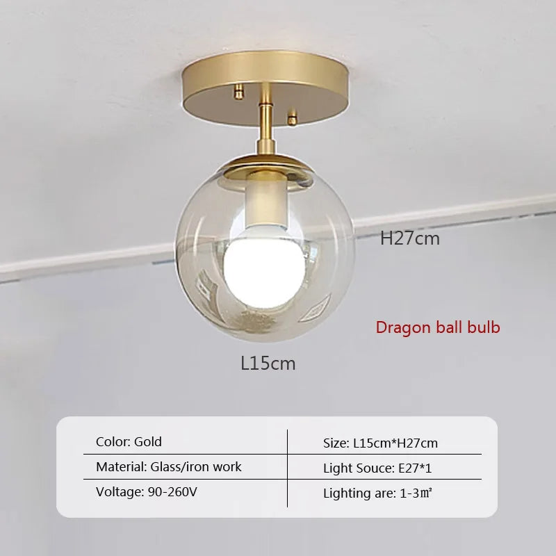 Plafonnier LED boule en verre moderne - vue 12 sur 14