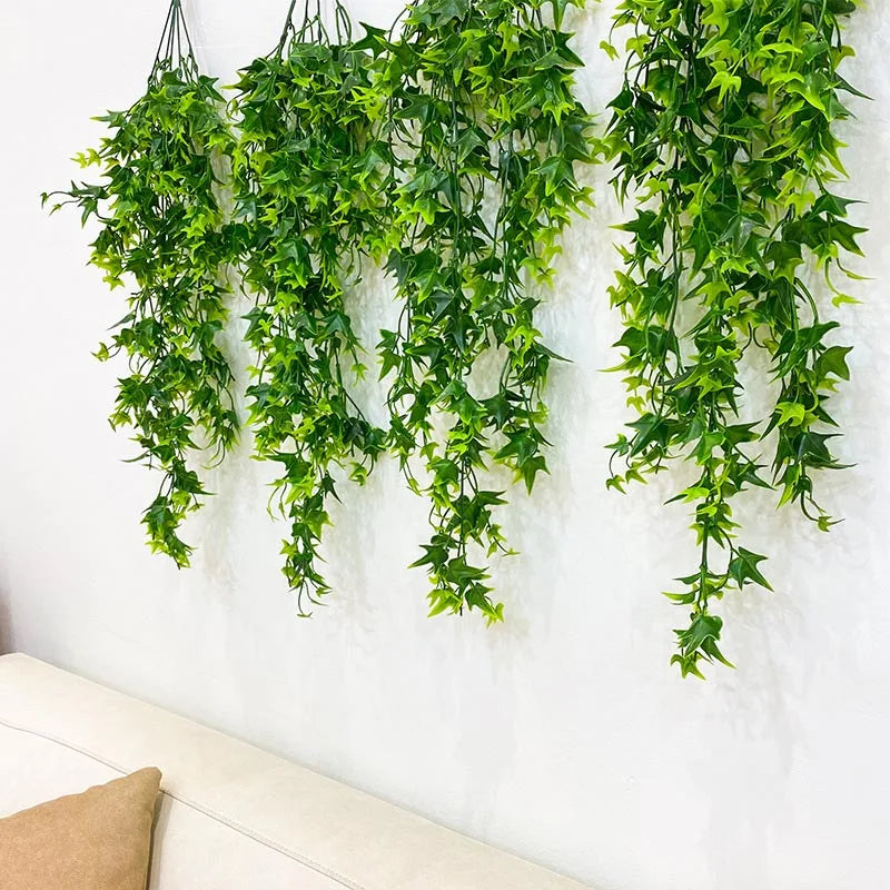 plante artificielle lierre décorative en feuille d'érable rouge - vue 6 sur 8