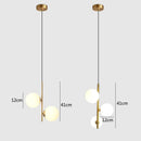 Boule de verre nordique suspension LED lumières en laiton noir chambre suspension lampe moderne salon salle à manger décor luminaires