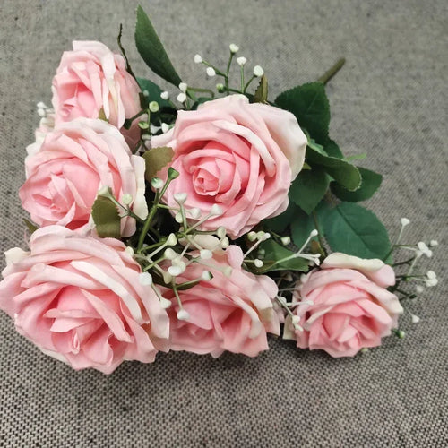 bouquet de roses en soie pour décoration de mariage et fêtes - vue 9 sur 13