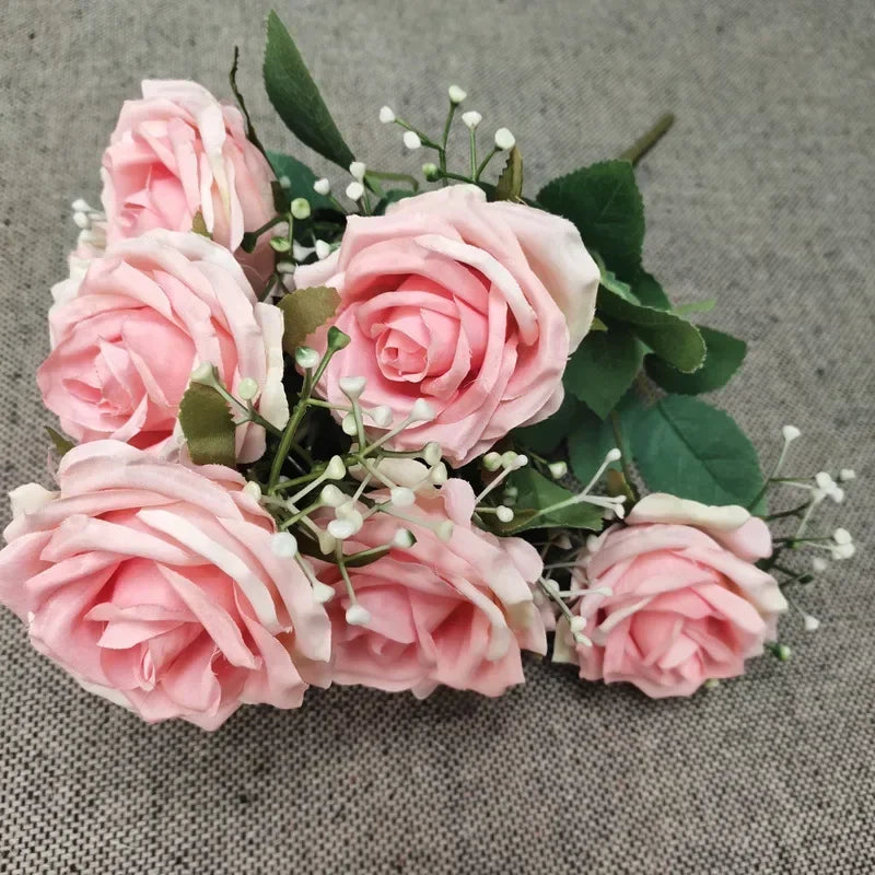 bouquet de roses en soie pour décoration de mariage et fêtes - vue 8 sur 13