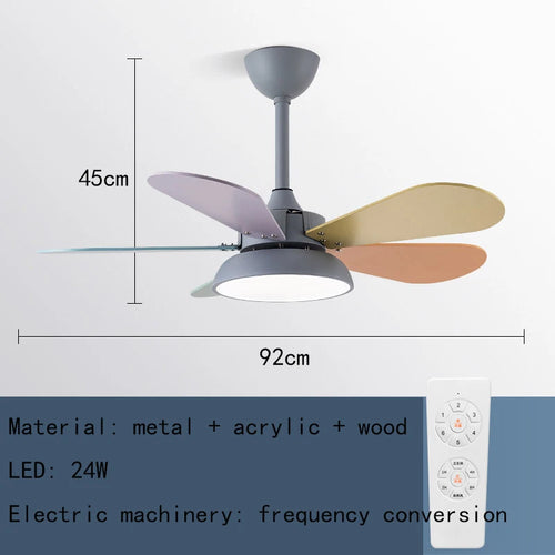suspension ventilateur led moderne avec télécommande
