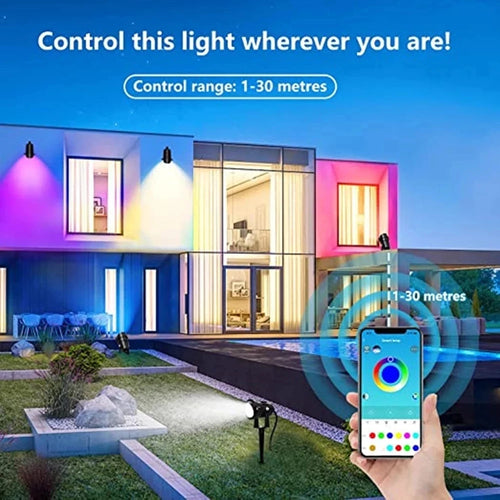 spot extérieur bluetooth étanche contrôlable via app pour jardin - vue 4 sur 6