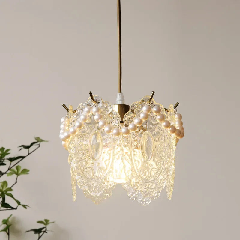 lustre léger en verre cristal pour éclairage moderne - vue 4 sur 30