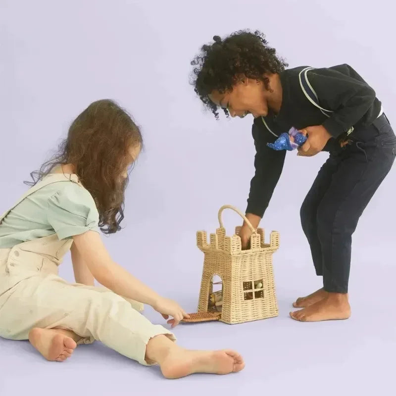 panier en rotin tressé pour rangement et pique-nique - vue 3 sur 7