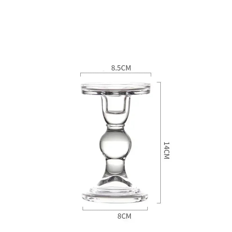 bougeoir en verre pour bougies pilier et coniques décoration intérieure - vue 12 sur 12