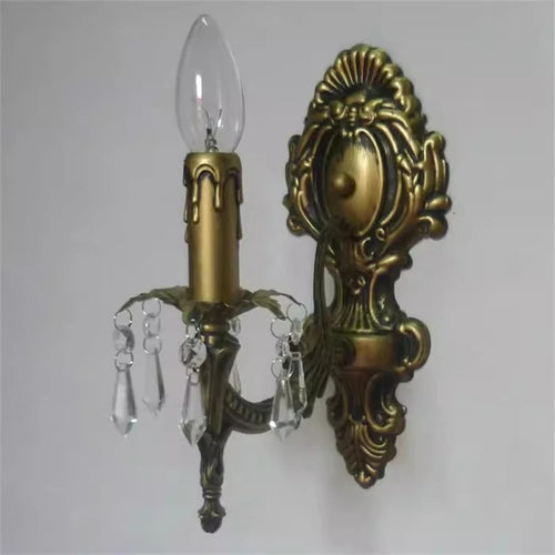 applique murale classique avec suspensions en cristal décoratifs - vue 4 sur 7