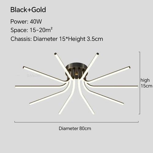 plafonnier led moderne avec télécommande pour décoration intérieure - vue 11 sur 12
