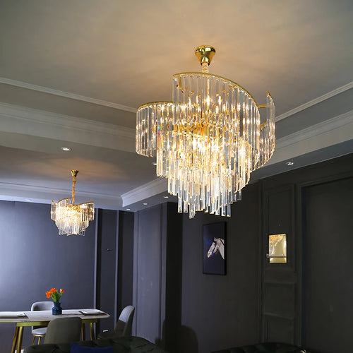 lustre en cristal de luxe spirale postmoderne décoratif - vue 2 sur 11
