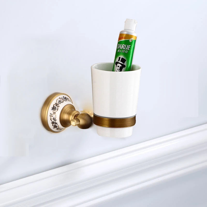 ensembles daccessoires en laiton massif pour salle de bain rétro - vue 11 sur 20