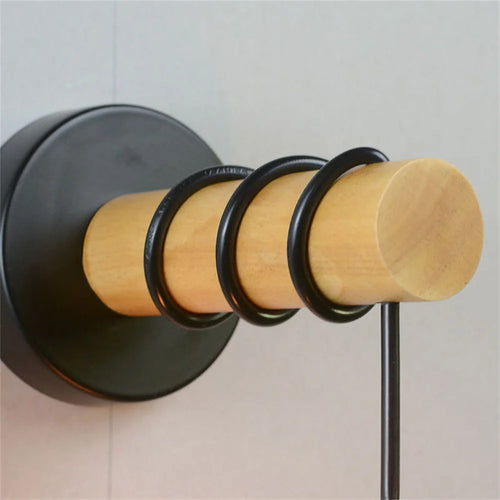 applique murale moderne loft nordique en fer et bois luminaria - vue 3 sur 8