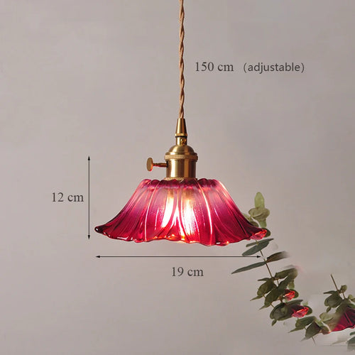 suspension en verre tournesol japonais design moderne décoratif - vue 10 sur 12