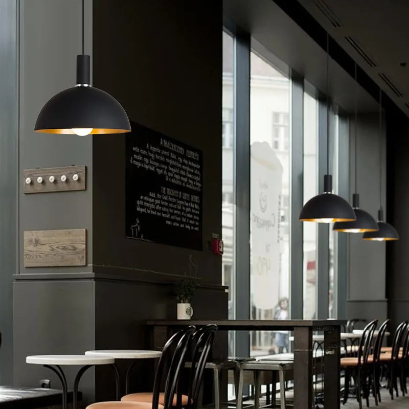 lustre industriel rétro led en fer nordique suspension éclairage - vue 5 sur 23