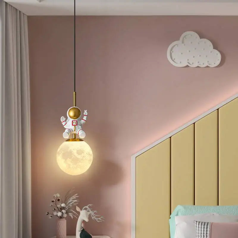 suspension astronautes design nordique luminaire décoratif intérieur - vue 3 sur 9