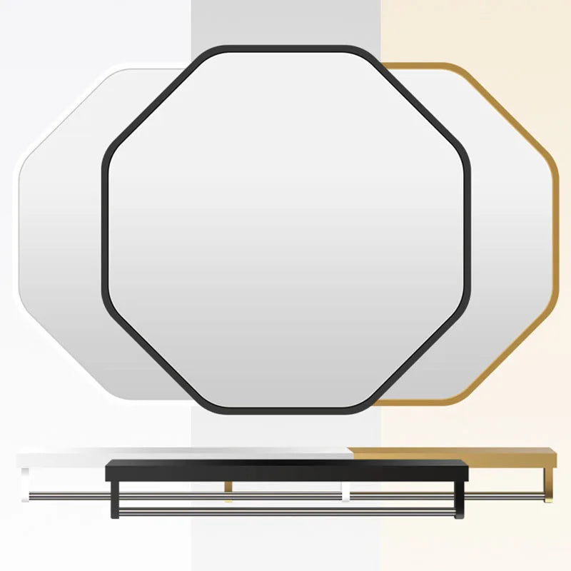 miroir irrégulier avec support de rangement pour maquillage - vue 3 sur 6