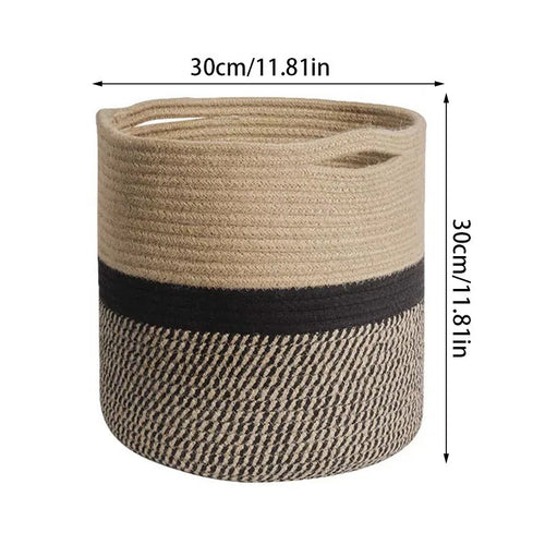 paniers tissés en coton pour rangement et décoration maison - vue 12 sur 12