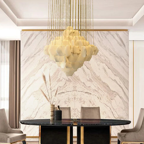 lustre moderne en pierre naturelle pour décoration intérieure 2024 - vue 3 sur 9