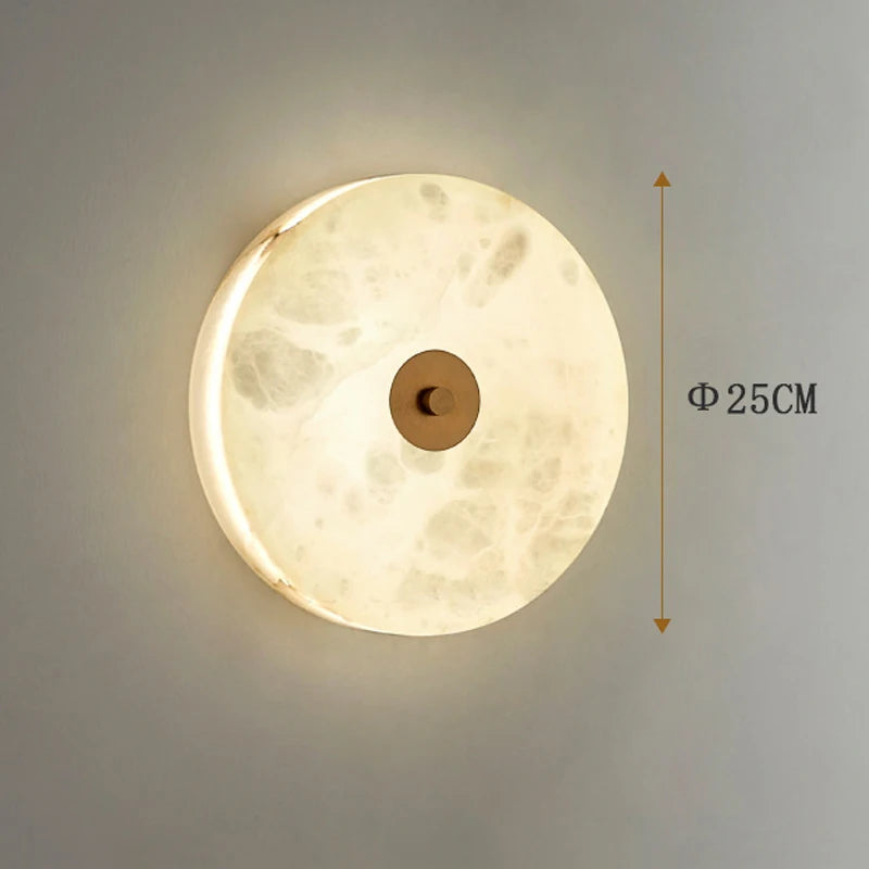 applique ronde en marbre rétro-éclairage pour hôtel - vue 8 sur 9