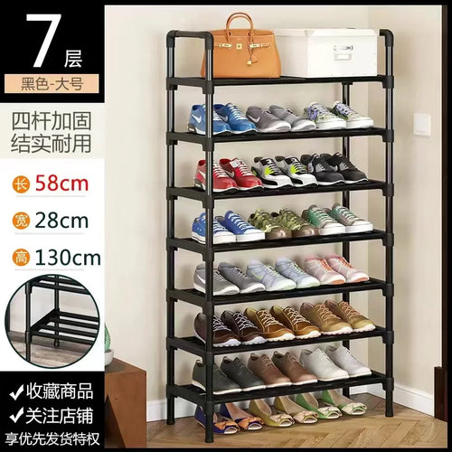 étagère à chaussures en métal design peu encombrante pour rangement pratique - vue 9 sur 11
