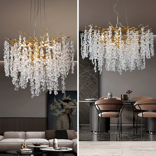 lustre à led en cristaux design moderne pour décoration intérieure - vue 3 sur 22