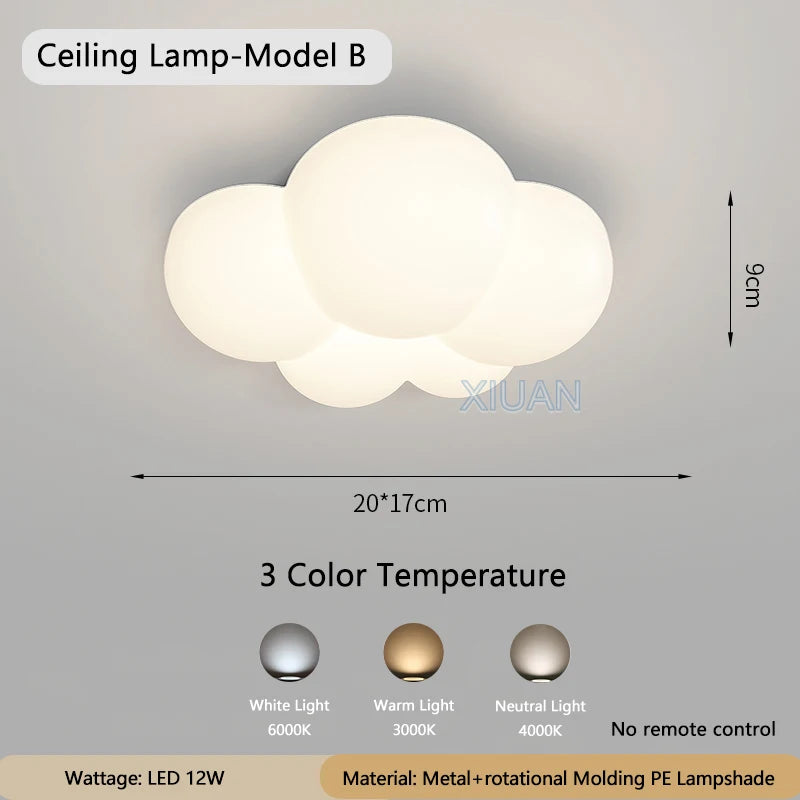 applique murale moderne en forme de nuage blanc pour intérieur - vue 8 sur 12