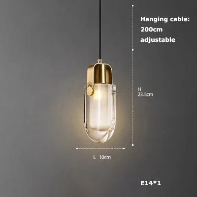 suspension en verre cristal art déco avec éclairage led - vue 18 sur 25