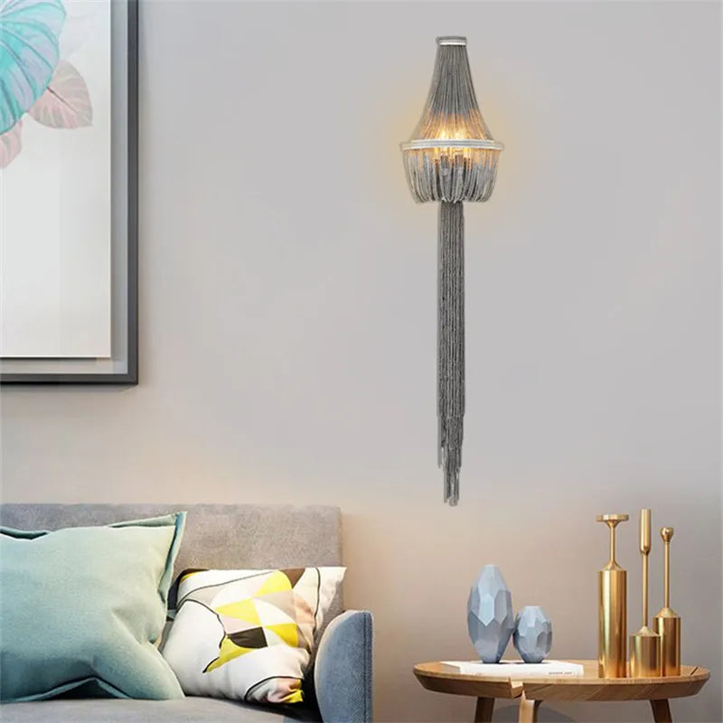 applique murale à franges avec lumière décorative pour intérieur - vue 3 sur 9