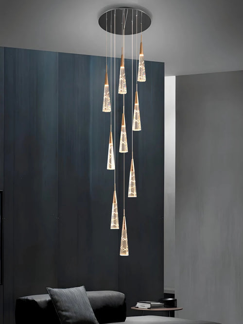 lustre moderne suspendu à branches avec longue ligne à led - vue 2 sur 17