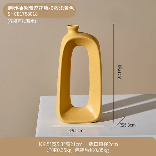 vase ajouré en céramique pour fleurs sèches et décoration intérieure - vue 10 sur 13