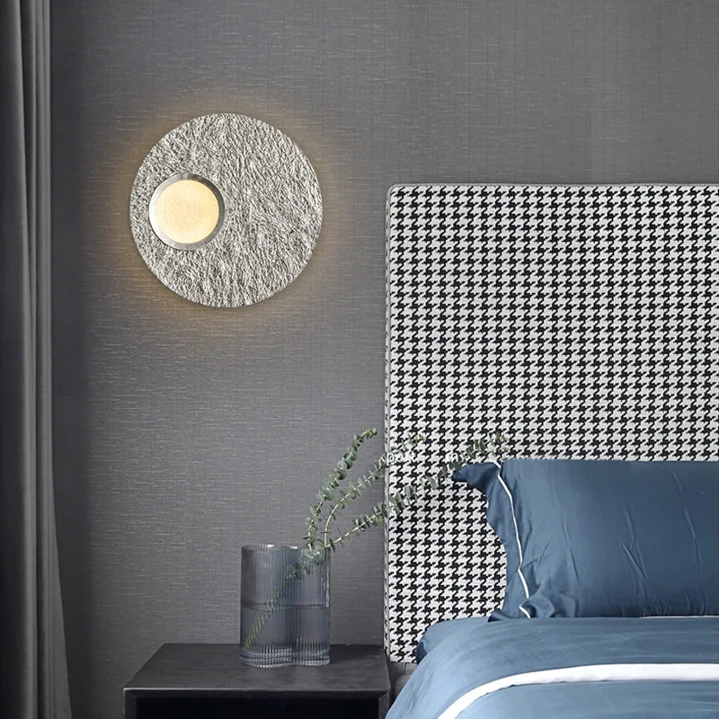 applique murale led design nordique en forme de lune en résine décorative - vue 2 sur 8