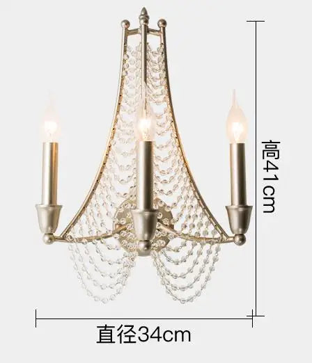 applique murale à bougie led éclairage cristal rétro décoratif - vue 8 sur 8