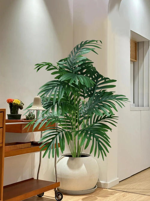 palmier artificiel avec feuilles tropicales pour décoration intérieure - vue 2 sur 8