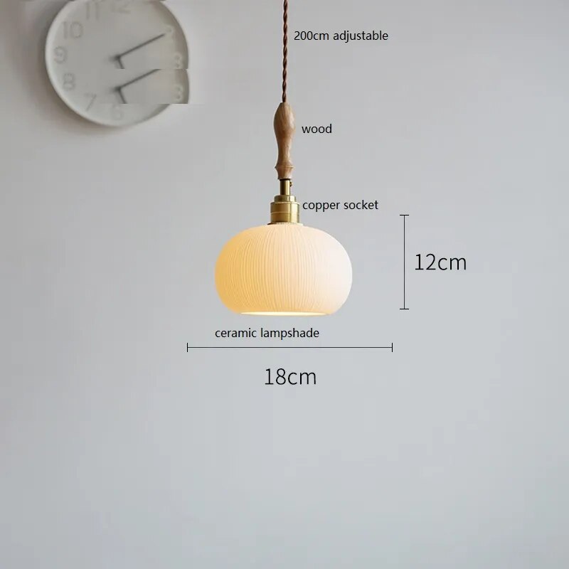 Suspension design led papillon céramique et bois - vue 25 sur 30