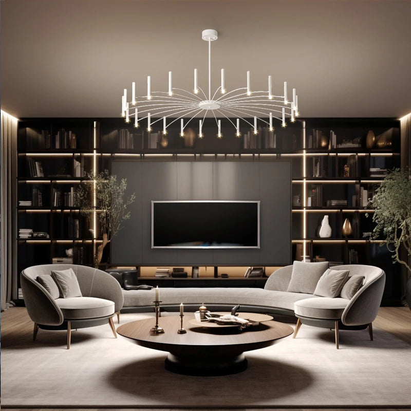 Éclairage intérieur plafond décoration lustre salon lumière salle à manger lumière chambre 110V220V utilisable branche lustre - vue 3 sur 9