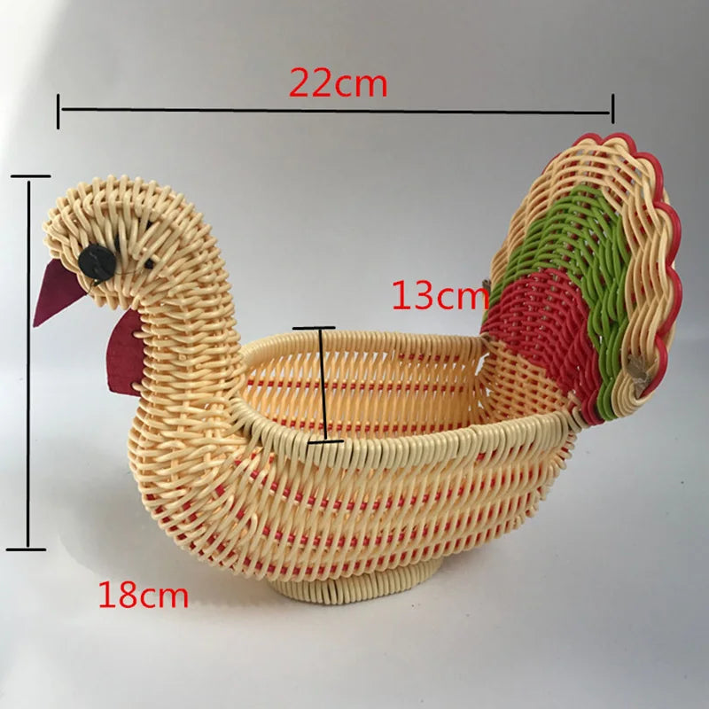 panier de rangement en rotin tissé style animal fait main - vue 13 sur 29