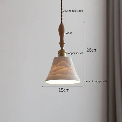 Suspension design led papillon céramique et bois - vue 21 sur 30