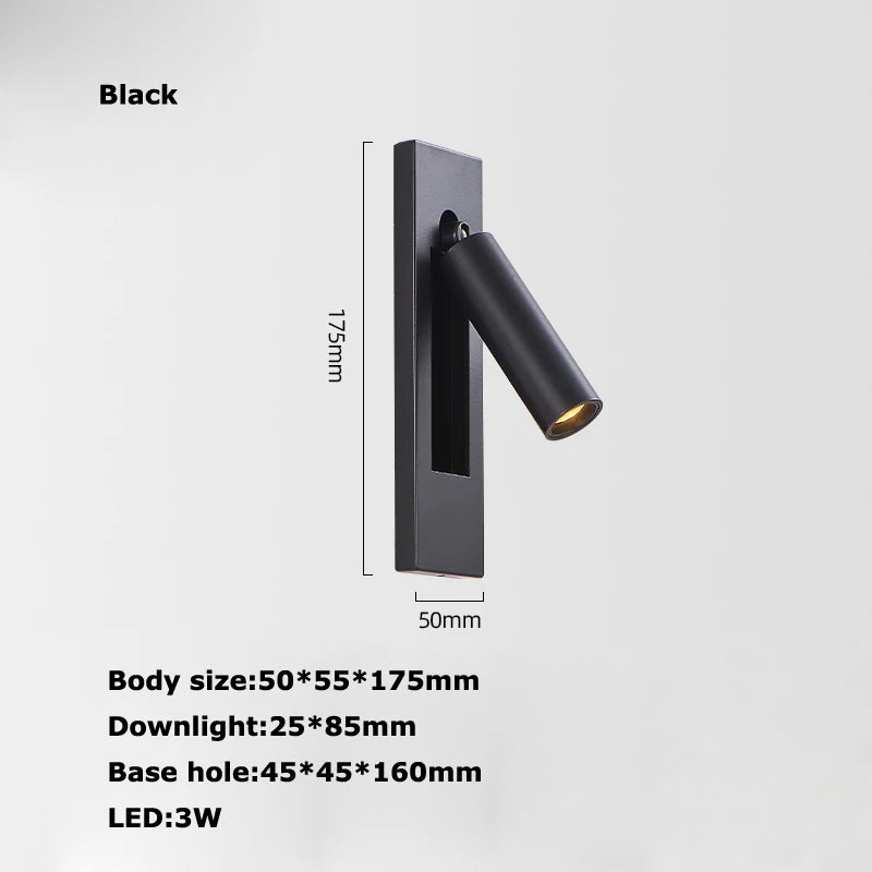 applique murale led rotative avec interrupteur pour lecture - vue 13 sur 21